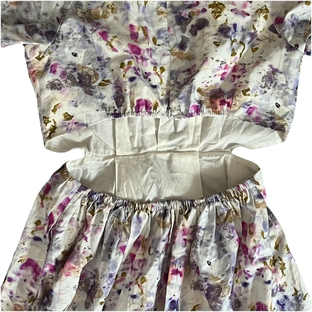 J. Crew x Flora Obscura Cutout‎ Dress Kaleidoscope Floral Boho Indie Whimsical 6